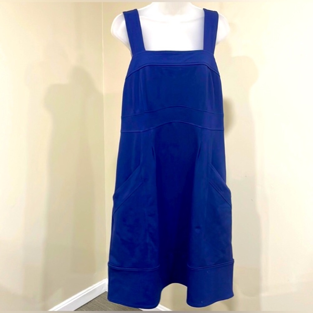 Lands' End French Terry Jumper Dress - Deep Blue